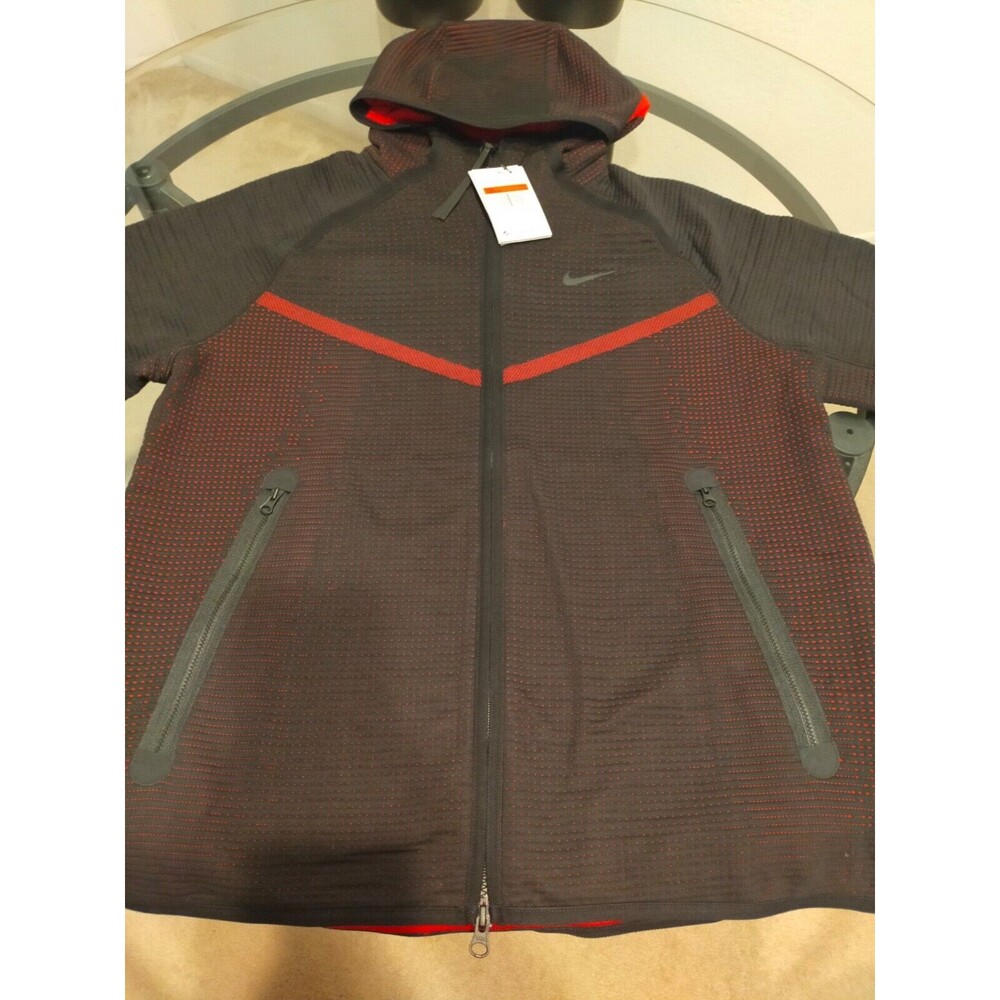 Rare Reddish Black Long Sleeve Nike Hooded Jacket Size Large